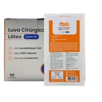 Luva Cirúrgica com 50 Unidades Latex Classic Medix tamanho 7