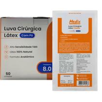 Luva Cirúrgica com 50 Unidades Latex Classic Medix tamanho 8