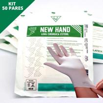 Luva Cirúrgica Estéril Látex 50 Pares New Hand C/Pó Luva Cirúrgica Estéril Látex 50 Pares New Hand C/Pó