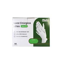 Luva Cirúrgica Estéril Látex Sem Pó Kit 50 Pares Medix Tamanho 8.0