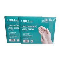 Luva cirúrgica latéx estéril c/pó 7.5 essential 100 par live tamanho:7.5 Luva cirúrgica latéx estéril c/pó 7.5 essential 100 par live tamanho:7.5