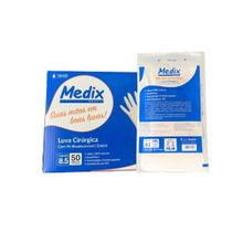 Luva Cirúrgica Medix com Pó, 7.5 - Kit com 12 Pares