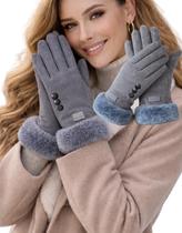 Luva Com Bolinhas Feminina Inverno Térmica Touch Screen Macia Luva Com Bolinhas Feminina Inverno Térmica Touch Screen Macia