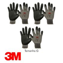 Luva Comfort Grip Gloves 3M 3 Par Borracha De Nitrilo Tam G