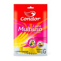 Luva Condor Multiuso Antitranspirante Grande Amarela Embalagem com 24 Unidades Luva Condor Multiuso Antitranspirante Grande Amarela Embalagem com 24 Unidades