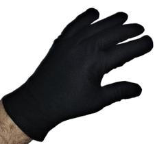 Luva de Algodão 1Par Preta Tamanho G Antialérgica Fantasia Motociclista Alergia