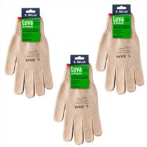 Luva De Algodão Antiderrapante Proteção - G - Kit 3 Und