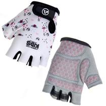 Luva De Bike Infantil Absolute Kids Meio Dedo Branco Rosa