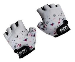 Luva De Bike Infantil Skin Sport Kids Meio Dedo Branco Rosa