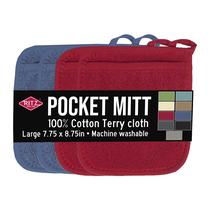Luva de bolso e almofada quente RITZ Terry 100% algodão, pacote com 4