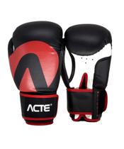 Luva de Boxe e Muay Thai Acte Sports P12-16 Preto e Vermelho 16oz