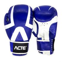 Luva de Boxe e Muay Thai Premium Azul e Branco 16oz Acte Sports