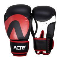Luva de Boxe e Muay Thai - Preto e Vermelho - 14oz - Acte Sports