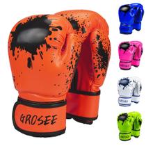 Luva de boxe Grosee Kids Youth Training Sparring 8 onças laranja Luva de boxe Grosee Kids Youth Training Sparring 8 onças laranja