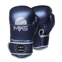 Luva de Boxe MKS Combat Linha Energy Azul Metálica