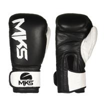 Luva de Boxe MKS Combat Rustic Black White Couro