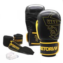 Luva de Boxe Muay Thai Core Pretorian - Par de Luvas + Bandagem + Protetor Bucal