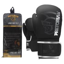 Luva De Boxe Muay Thai Kickboxing First Fx2 Preto/Prata Pretorian