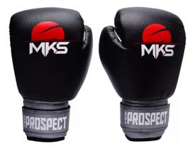 Luva De Boxe Muay Thai Kickboxing Prospect Preto/Prata - Mks Combat Luva De Boxe Muay Thai Kickboxing Prospect Preto/Prata - Mks Combat