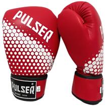 Luva De Boxe Muay Thai Kickboxing Vermelho Hexa Branco - Pulser Fight