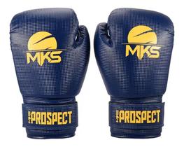 Luva De Boxe Muay Thai Mks Combat New Prospect Blue Yellow 10 Oz