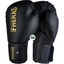 Luva de Boxe Muay Thai MMA Pro Black Golden Fheras 16Oz
