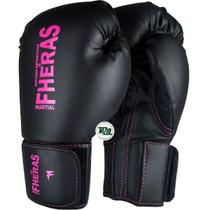 Luva de Boxe Muay Thai MMA Pro Black Pink Fheras 10Oz