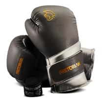 Luva de boxe pretorian elite kit muay thai com bandagem par