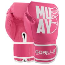 Luva de boxe Profissional 12Oz Feminina Exclusiva Muay Thai Boxe Equipamento Gorilla Presente dia dos namorados