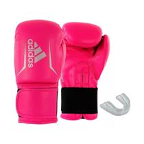 Luva de boxe speed 50 10oz rosa e prata + protetor bucal