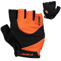 Luva de Ciclismo Gel TSW MTB Speed Laranja Bike Meio Dedo