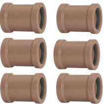 Luva De Correr 50Mm Pvc Encanamento Conexão Kit 06 Un