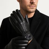 Luva de Couro Masculina Preta com Lã Interna de Carneiro