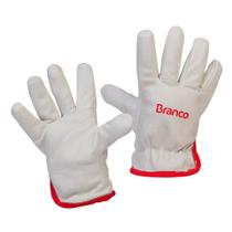 Luva de Couro Tradicional Vaqueta Petroleira CA 25.636 Branco
