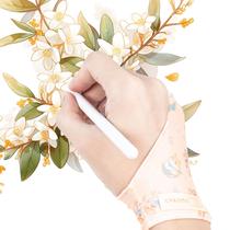 Luva de desenho Spaseeba Artist Two-Finger S cor amarela