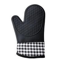 luva de forno 1 unidade luva termica de tecido com silicone resistente a altas temperaturas na cor preta
