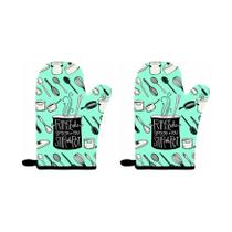 Luva de Forno June Clever Engraçada Kit com 2 Unidades Luva de Forno June Clever Engraçada Kit com 2 Unidades