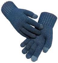 Luva de Frio Azul Par Lã Touch Screen Celular Esquenta Inverno Luvas Moto