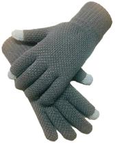 Luva de Frio Cinza Par Lã Touch Screen Celular Esquenta Inverno Luvas Moto