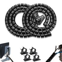 Luva de gerenciamento de cabos Fanoshon Black, 5 pés (1,5 m), 2 unidades