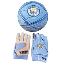 Luva De Goleiro Infantil DRB + Bola Manchester City
