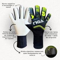 Luva de Goleiro NGA Soccer Astra Látex Contact Corte Negativo Profissional Cor:Pto/NeonTamanho:10 Luva de Goleiro NGA Soccer Astra Látex Contact Corte Negativo Profissional Cor:Pto/NeonTamanho:10