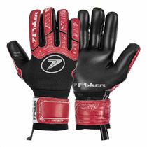 Luva de Goleiro Poker Campo Profissional Infinity Preto e Vermelho - Adulto