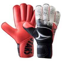 Luva de Goleiro Three Stars Fox Campo Profissional Rollfinger Branco+Vermelho
