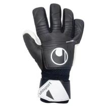 Luva De Goleiro Uhlsport Supersoft HN Preto e Branco Luva De Goleiro Uhlsport Supersoft Profissional T09 preta