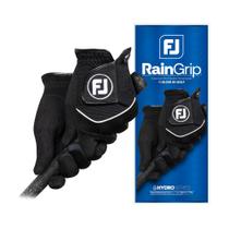 Luva de golfe FootJoy RainGrip para homens, preta, tamanho grande (par) Luva de golfe FootJoy RainGrip para homens, preta, tamanho grande (par)