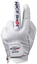 Luva de golfe Nice Shot The Bird branca em couro Cabretta para homem
