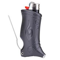 Luva de isqueiro de plástico ABS com tamper de aço inoxidável Poker preto azul caixa de isqueiro