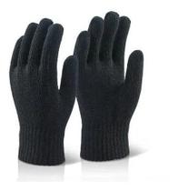 Luva De Lã Cor Preta Grossa Adulto Tamanho Único Grande Elastano 1 Par Frio Inverno Gloves