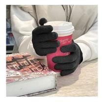 Luva De Lã Cor Preta Grossa Adulto Tamanho Único Grande Elastano 1 Par Frio Inverno Gloves
